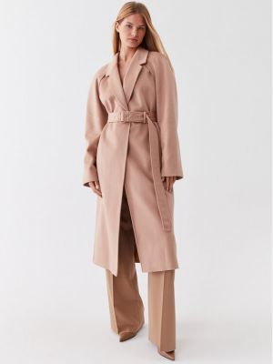 Gyapjú kabát Calvin Klein bézs