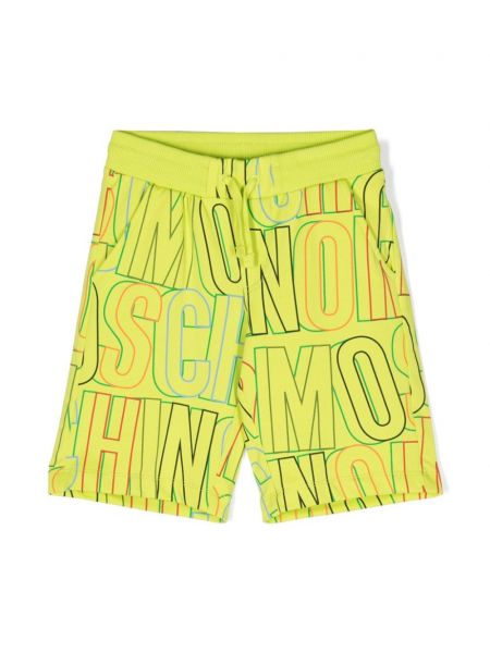 Printti puuvilla shortsit tytöille Moschino Kids vihreä