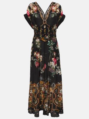 Μάξι φόρεμα με σχέδιο Camilla μαύρο