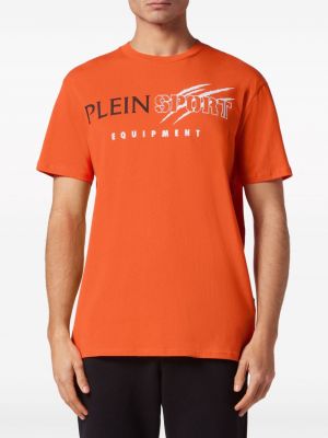 Sportshirt aus baumwoll mit print Plein Sport orange