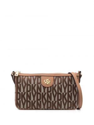 Crossbody väska i jacquard Dkny brun