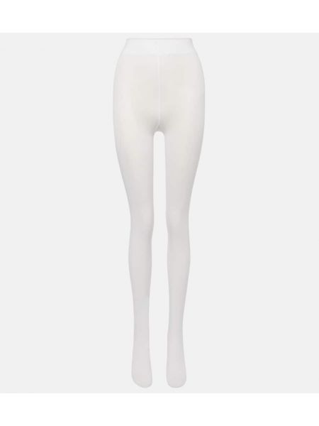 Žametne hlačne nogavice iz rebrastega žameta Wolford bela