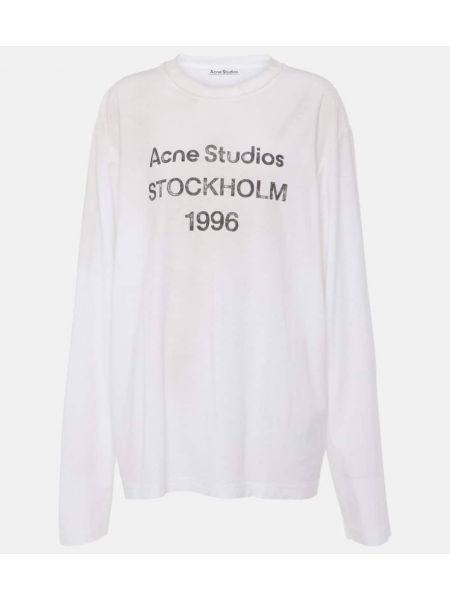 Överdimensionerad bomull t-shirt Acne Studios vit