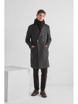 Palton de iarna de lână Selected Homme negru