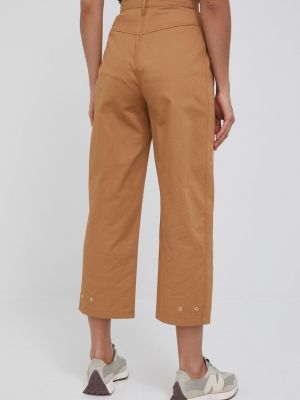 Kalhoty s vysokým pasem Sisley hnědé