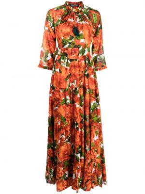 Φλοράλ βαμβακερή φόρεμα με σχέδιο Samantha Sung πορτοκαλί