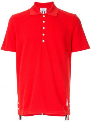 Tricou polo cu dungi Thom Browne roșu