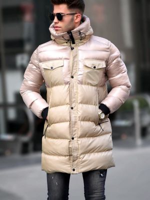Παλτό με κουκούλα με τσέπες Madmext μπεζ