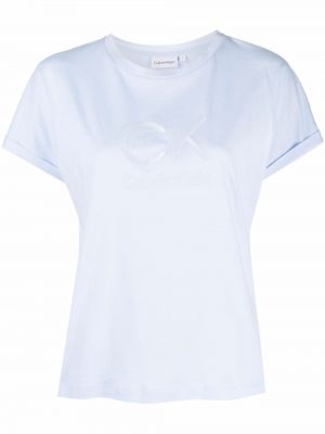 Majica s potiskom Calvin Klein modra