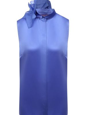 Шелковая блузка Ralph Lauren голубая