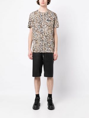 T-shirt mit print mit leopardenmuster Moschino braun