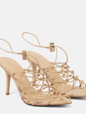 Kožené sandály z imitace kůže s otevřenou patou Gia Borghini