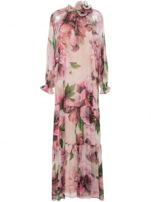 Φλοράλ μάξι φόρεμα με σχέδιο Nissa ροζ