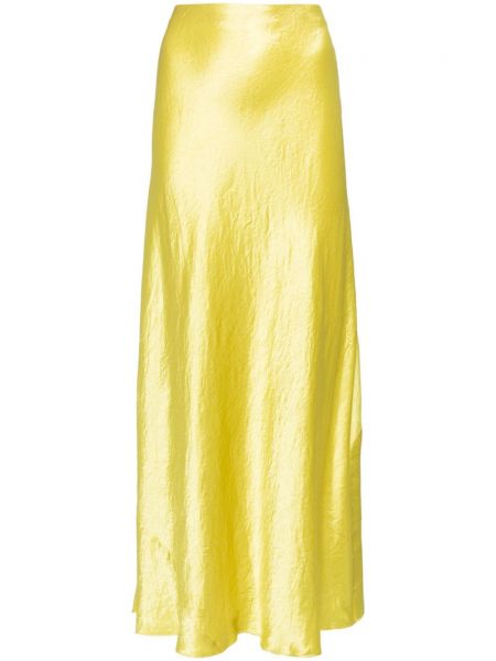 Satin midi nederdel Vince gul