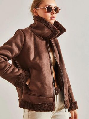 Замшевое пальто Shadè коричневое