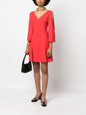 Hedvábné šaty Christian Dior červené