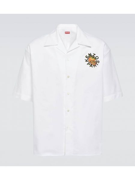 Camisa de algodón de tela jersey Kenzo blanco