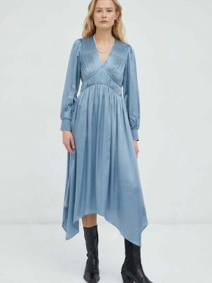 Midi šaty Allsaints modré