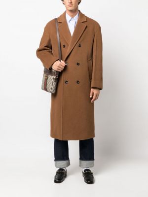 Płaszcz wełniany Gucci brązowy
