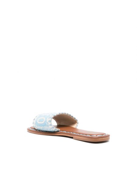 Sandale mit perlen De Siena blau
