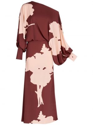 Midi obleka s cvetličnim vzorcem s potiskom Silvia Tcherassi