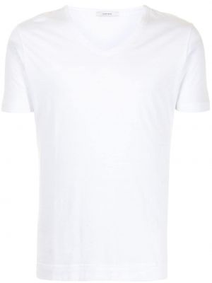 Kokvilnas t-krekls ar v veida izgriezumu Adam Lippes balts