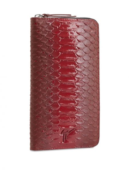 Cartera de cuero de estampado de serpiente Giuseppe Zanotti rojo
