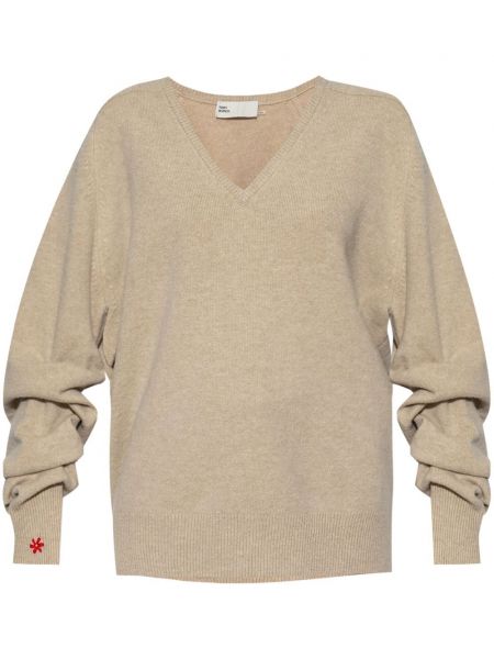 Lang sweater i uld med v-udskæring Tory Burch