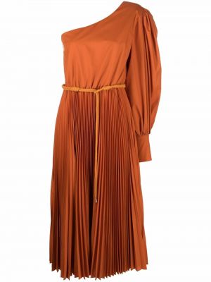 Plissert asymmetrisk dress Federica Tosi oransje