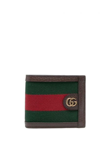 Stribet kortholder Gucci grøn