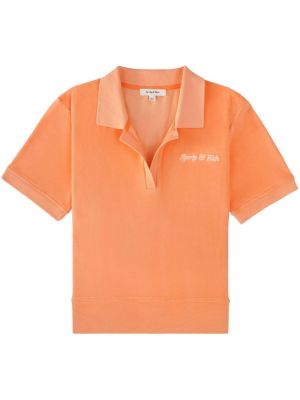 Памучна поло тениска Sporty & Rich оранжево