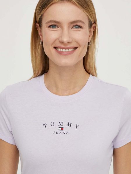 Koszulka Tommy Jeans fioletowa