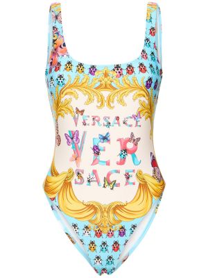 Jednodijelni kupaći kostim s printom Versace plava