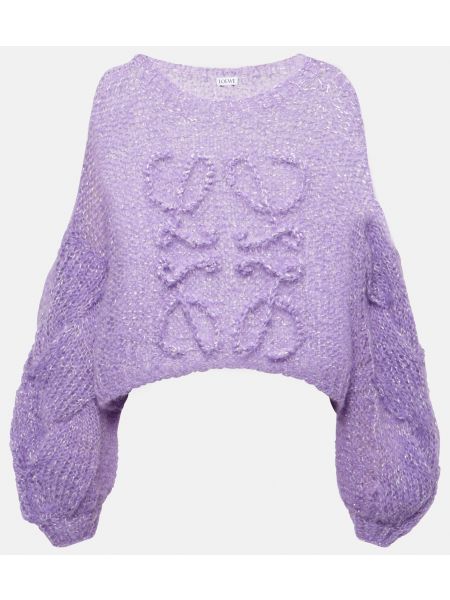Мохеровый свитер Loewe фиолетовый