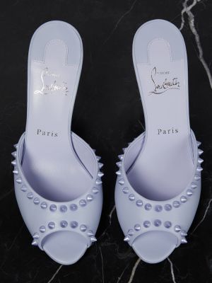 Papuci tip mules din piele Christian Louboutin violet