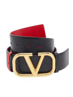 Pasek skórzany Valentino Vintage czarny