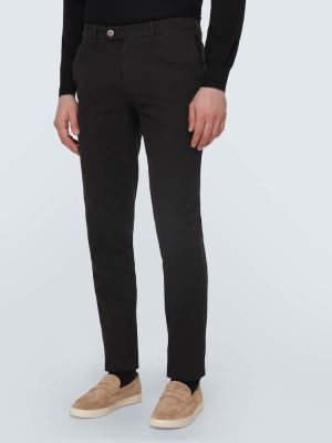 Pantalones chinos slim fit de algodón Brunello Cucinelli negro