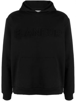 Bluza z kapturem bawełniana Flaneur Homme czarna