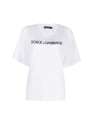 Koszulka bawełniana z nadrukiem Dolce And Gabbana biała