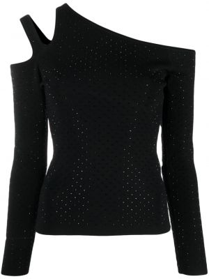 Пуловер с кристали Liu Jo черно