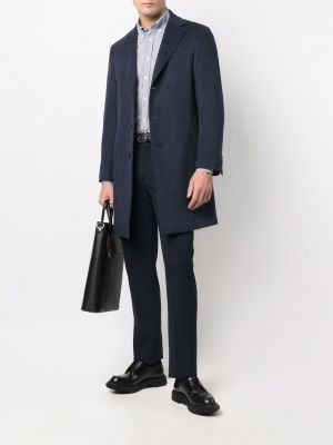 Kabát s knoflíky Canali modrý