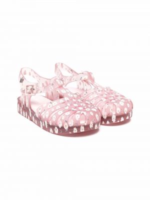 Trykt floral sandaler med reim for jenter Mini Melissa rosa