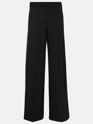 Μάλλινο παντελόνι με ψηλή μέση σε φαρδιά γραμμή Alexander Mcqueen μαύρο