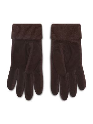 Mănuși din piele de căprioară Polo Ralph Lauren maro