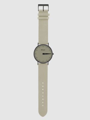 Кожаные аналоговые часы Pole Watches бежевые