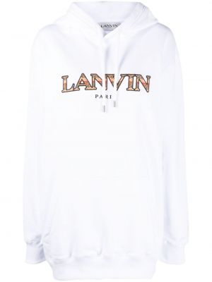 Haftowana bluza z kapturem Lanvin biała