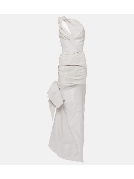 Drapované asymetrické dlouhé šaty Maticevski sivá