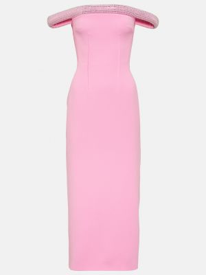 Платье миди David Koma розовое