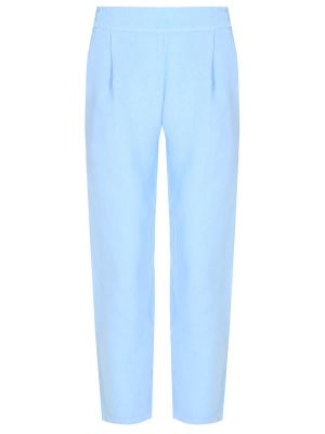 Льняные брюки 120% Lino голубые
