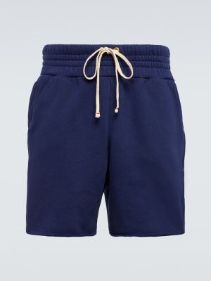 Pantaloni scurți de sport din bumbac Les Tien albastru